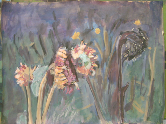 Sunflower II, acrylic on Paper, 60 x 70 cm. 2007. Raafed Jarah 6.
