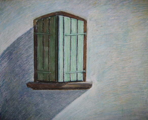 Window, I, Pastel oil on canvas, 60 x 50 cm. 2007. Raafed Jarah 2. Fenster, I Pastel öl auf Leinwand, 60 x 50 cm. 2007.